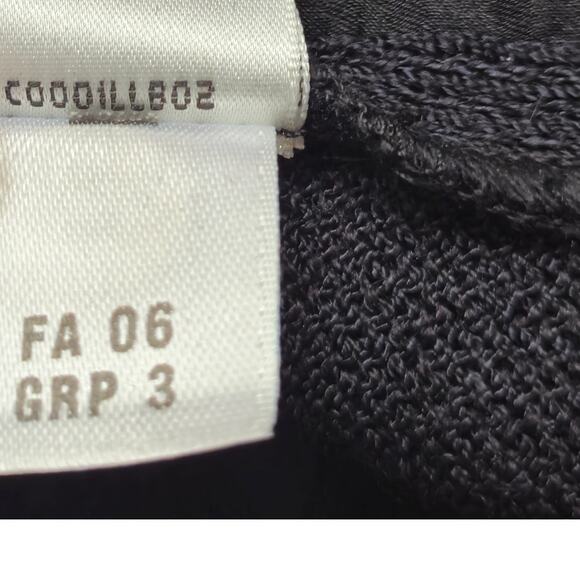 St. John Evening Knit Blazer Black Size 12 Leather Velvet Trim - Picture 7 of 7